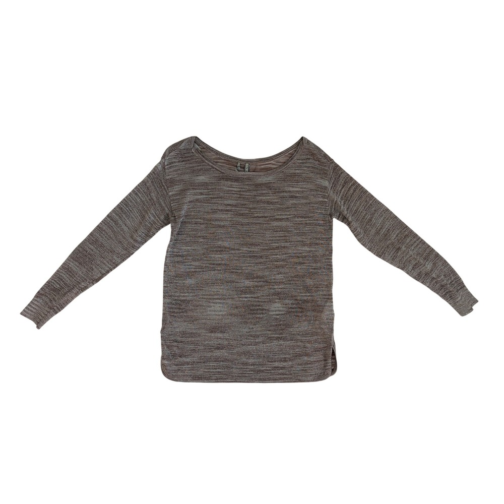 Guess Women XS Taupe Metallic Space Dye Boat Neck Knit Sweater W31R35Z0IA0